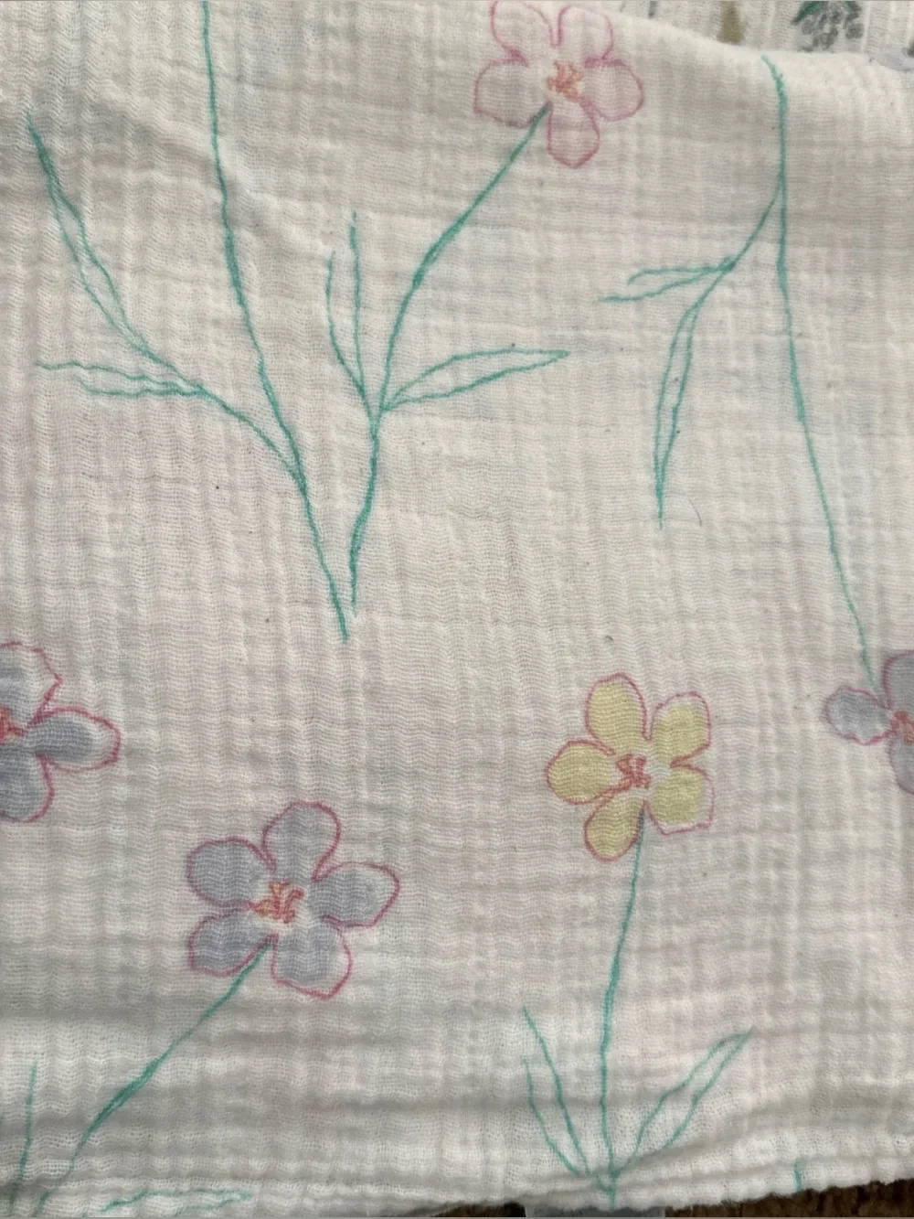 3 Aden & Anais Muslin Girl Swaddle Blankets Woodland Bunny Deer Flowers 44x40